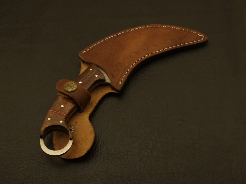Handcrafted Damascus Steel Karambit Knife with Sheath