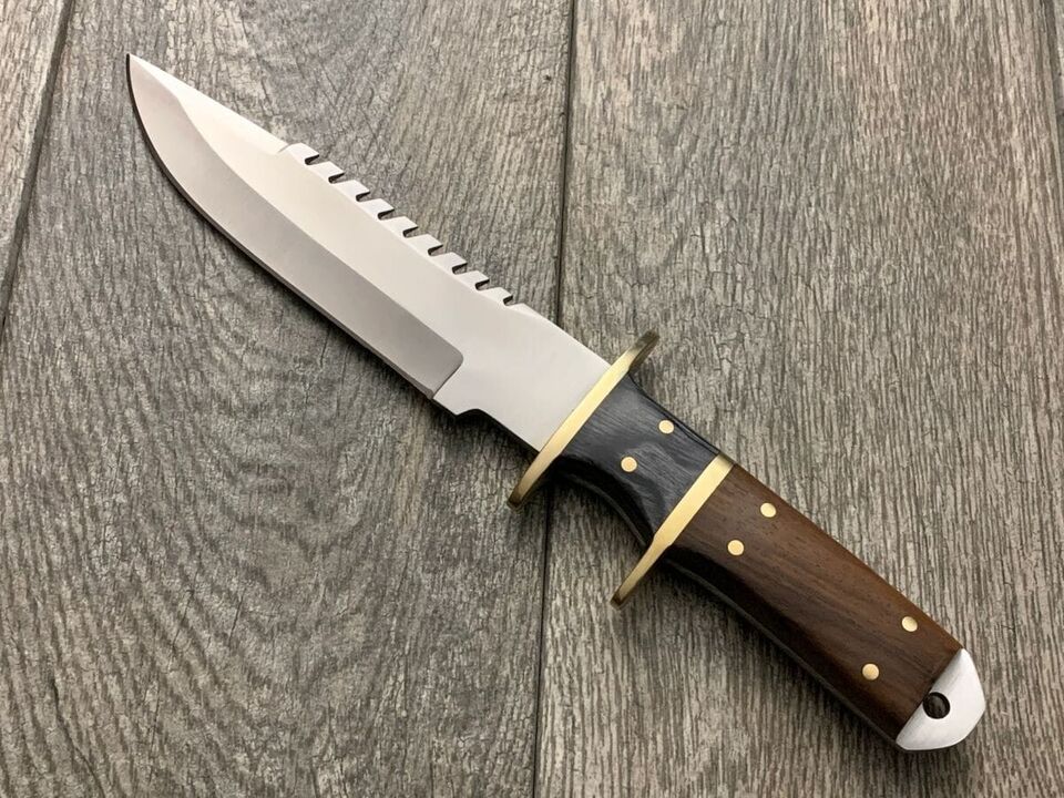 Fixed Blade Tactical Bowie Knife – Full Tang Military Style Combat Knife with Sheath – Survival Outdoor Hunting Knife