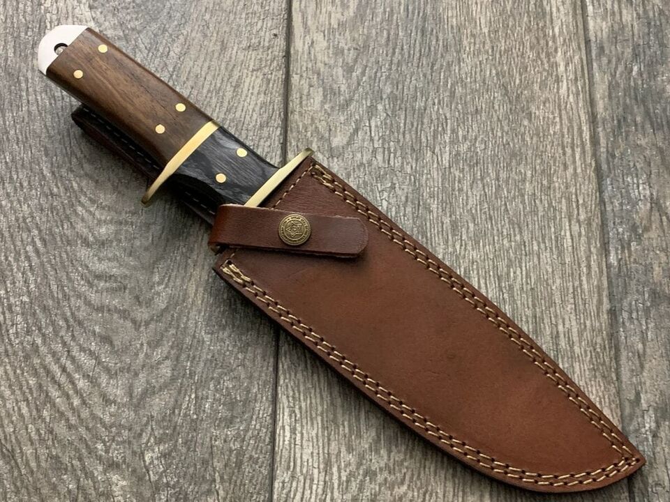Fixed Blade Tactical Bowie Knife – Full Tang Military Style Combat Knife with Sheath – Survival Outdoor Hunting Knife