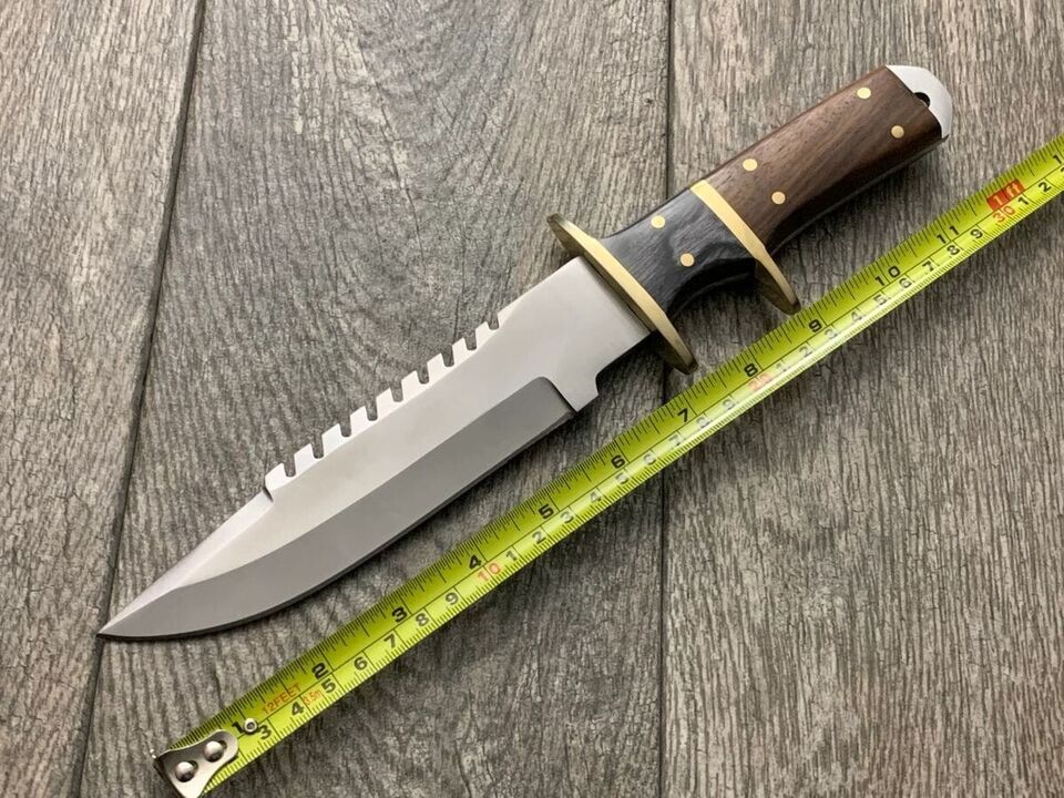 Fixed Blade Tactical Bowie Knife – Full Tang Military Style Combat Knife with Sheath – Survival Outdoor Hunting Knife