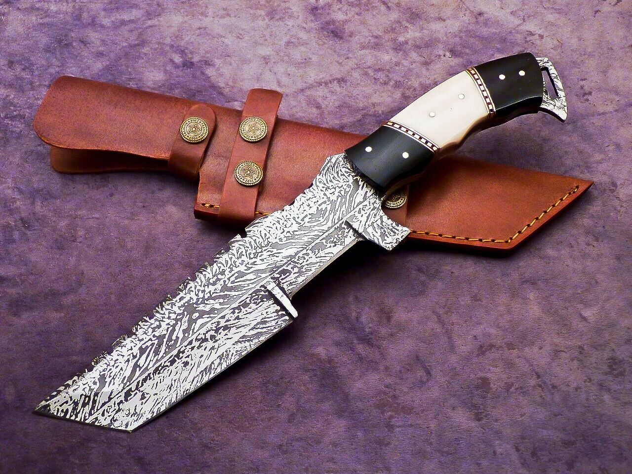 Damascus Steel Tracker Tanto Knife