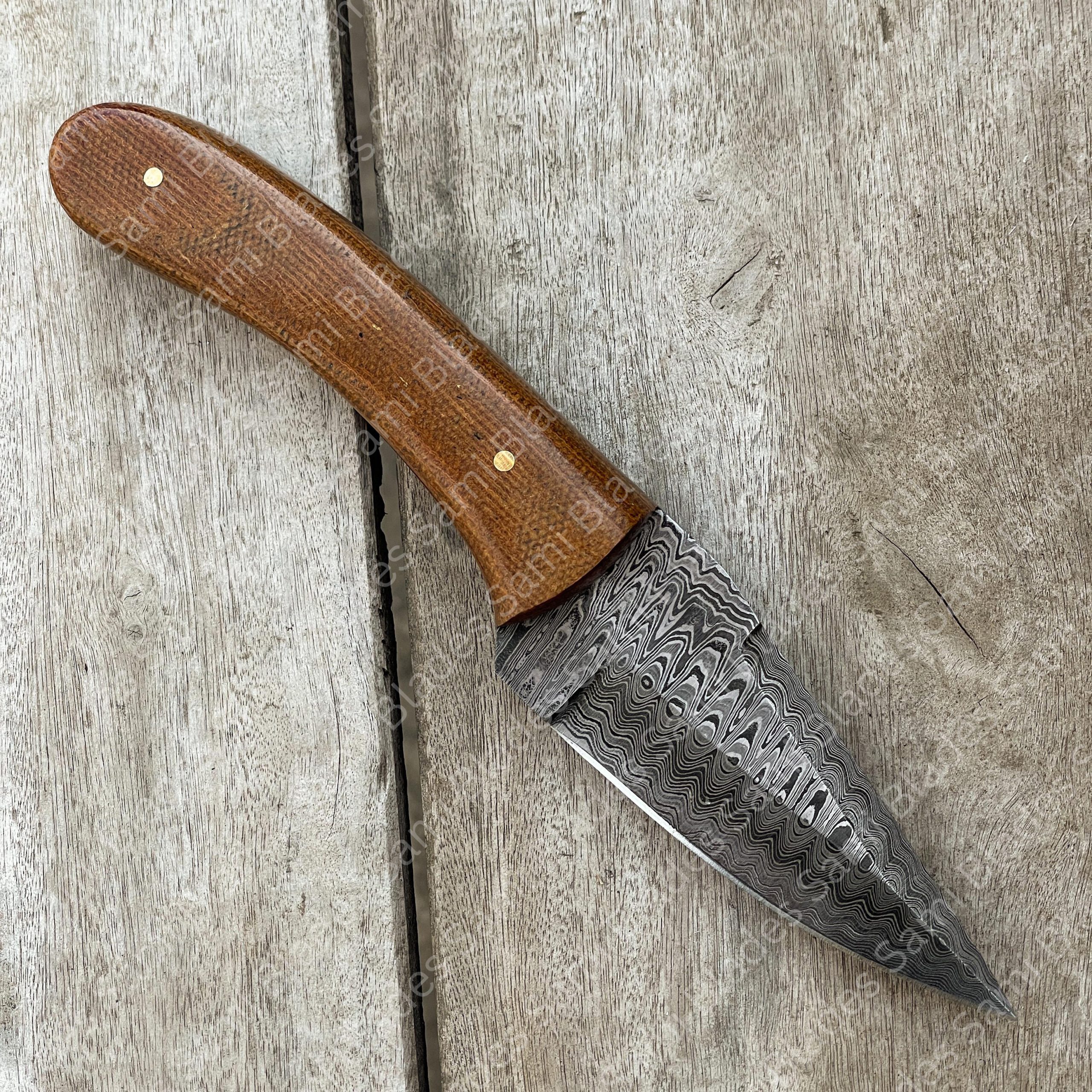 Skinner Knife Micarta Custom Damascus Steel Knife