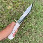 Custom Fixed Blade Hunting Knife with Sheath – Handmade High Carbon Steel
