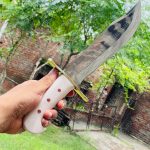 Custom Fixed Blade Hunting Knife with Sheath – Handmade High Carbon Steel