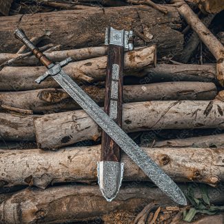 handmade Damascus sword is a beautifully crafted piece combining traditional forging with elegant design
