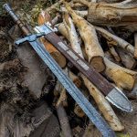 Handmade Damascus Sword, Hand Forged Damascus Steel Sword with Scabbard,
